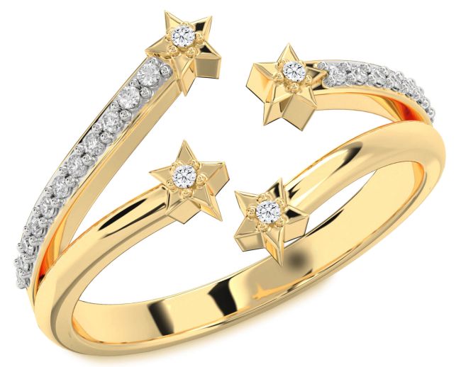 Diamond Gold Star Ring