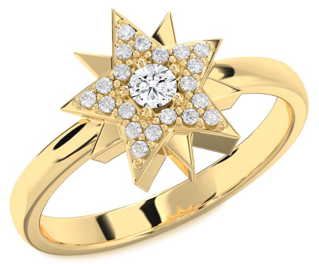 Diamond Gold Star Ring