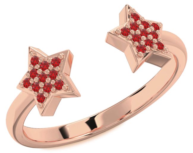 Ruby Rose Gold Star Ring