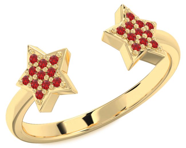 Ruby Gold Star Ring