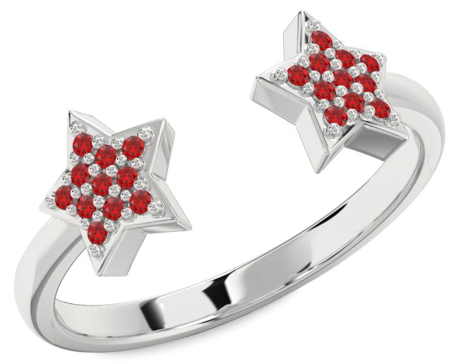 Ruby Silver Star Ring