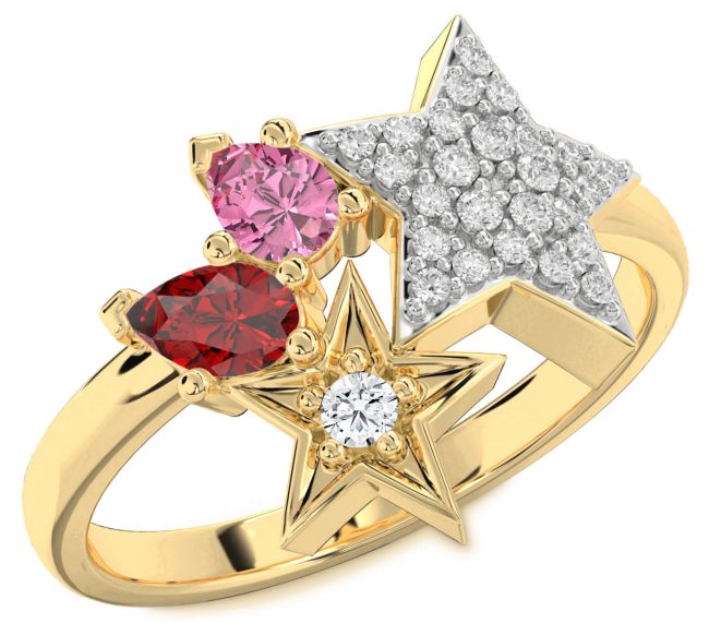Diamond Gold Star Ring
