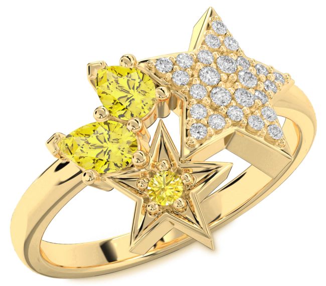 Yellow Diamond Gold Star Ring
