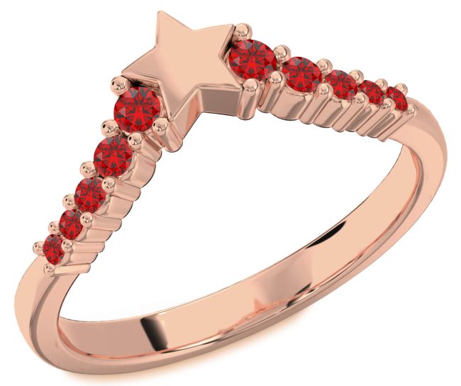 Ruby Rose Gold Silver Star Ring