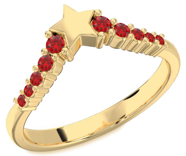Ruby Gold Star Ring