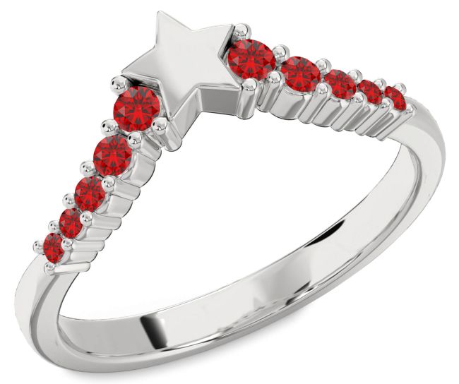 Ruby Silver Star Ring