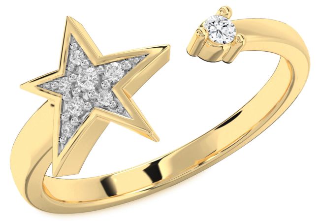 Diamond Gold Star Ring