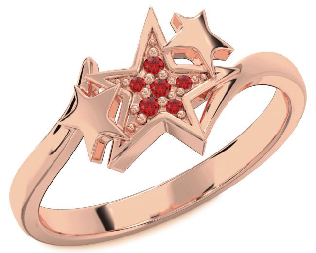 Ruby Rose Gold Star Ring