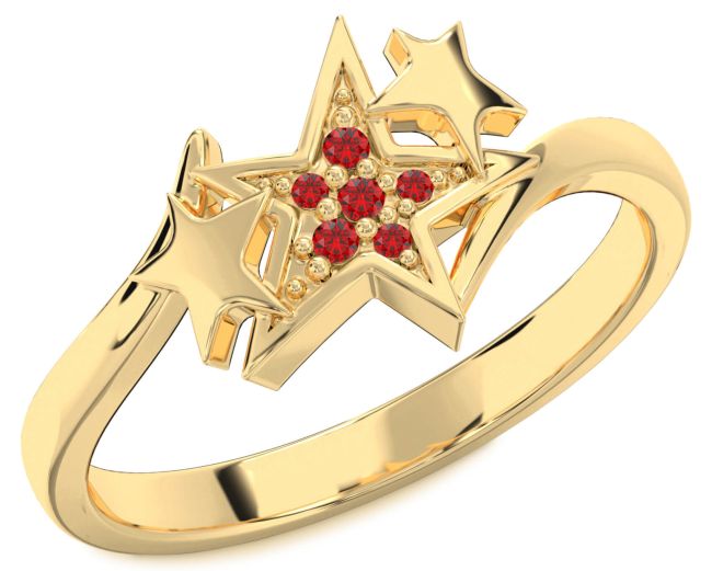 Ruby Gold Star Ring