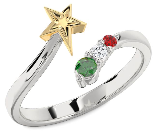 Platinum & Yellow Gold Star Ring