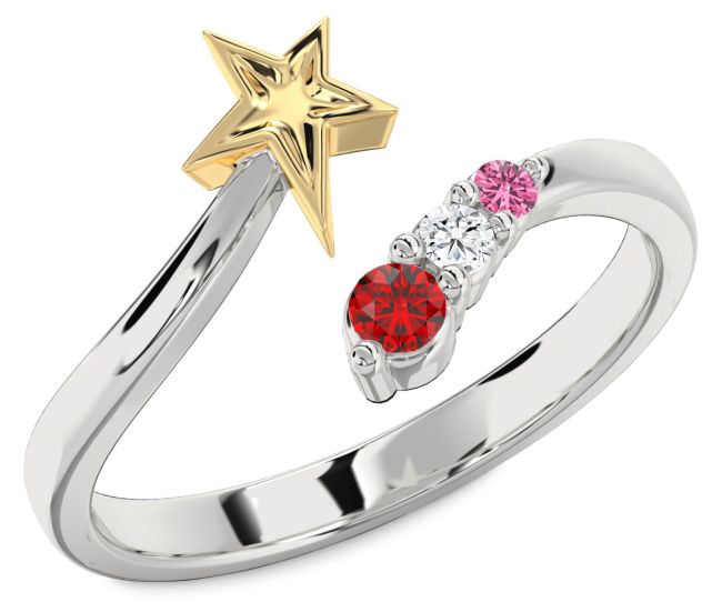Gold Silver Star Ring