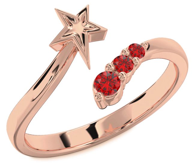 Ruby Rose Gold Silver Star Ring