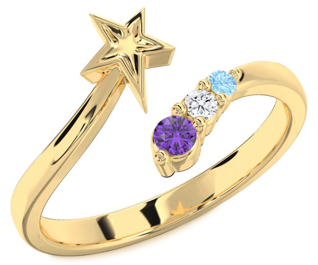 Gold Silver Star Ring