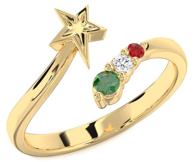 Gold Silver Star Ring
