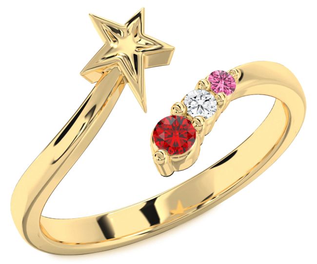 Gold Silver Star Ring