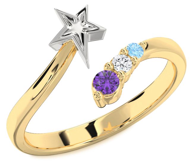 Gold Silver Star Ring