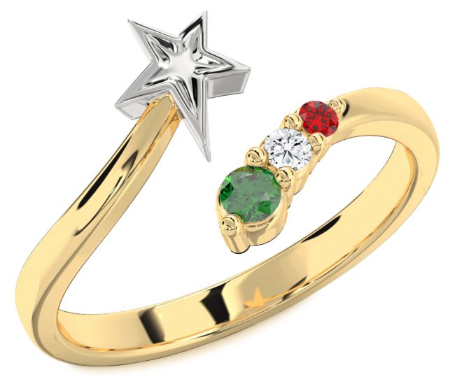 Gold Silver Star Ring