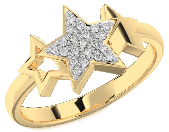 Diamond Gold Star Ring