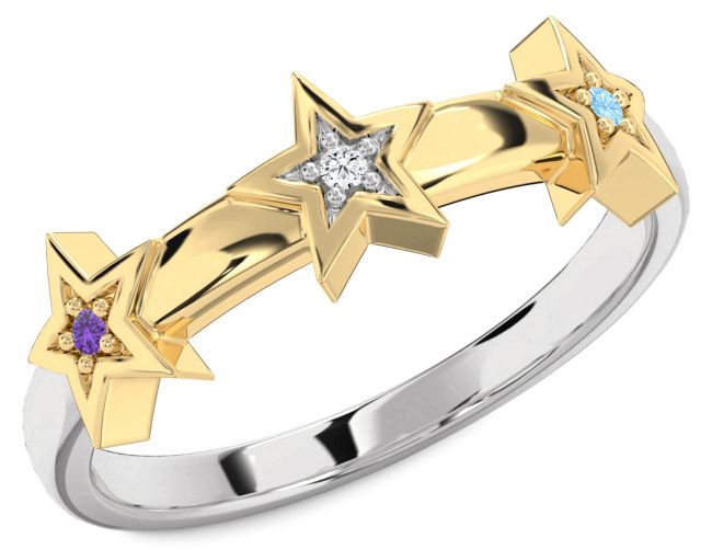 Platinum & Yellow Gold Star Ring