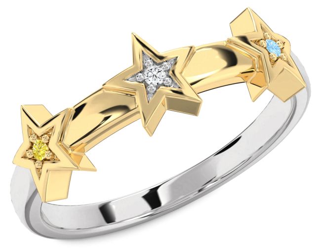 Platinum & Yellow Gold Star Ring