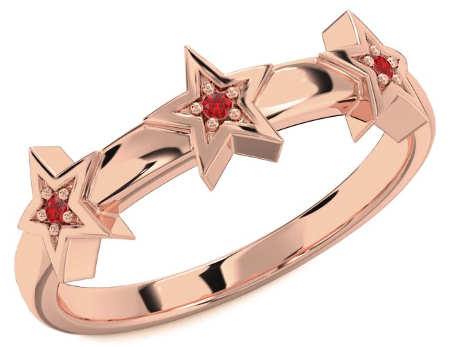 Ruby Rose Gold Star Ring