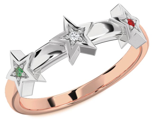 Rose Gold Silver Star Ring