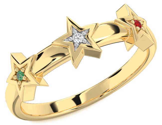 Gold Silver Star Ring