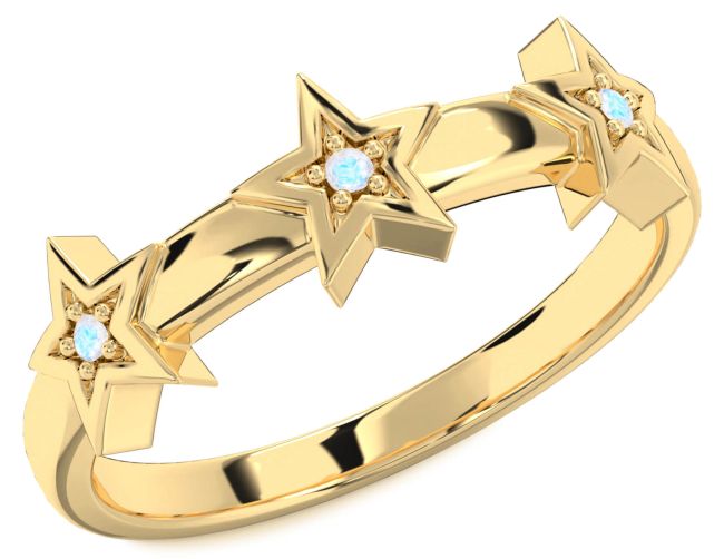 Moonstone Gold Star Ring