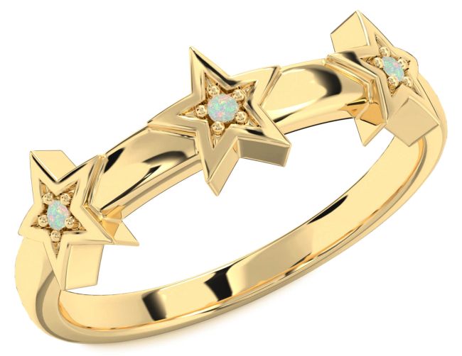 Opal Gold Star Ring