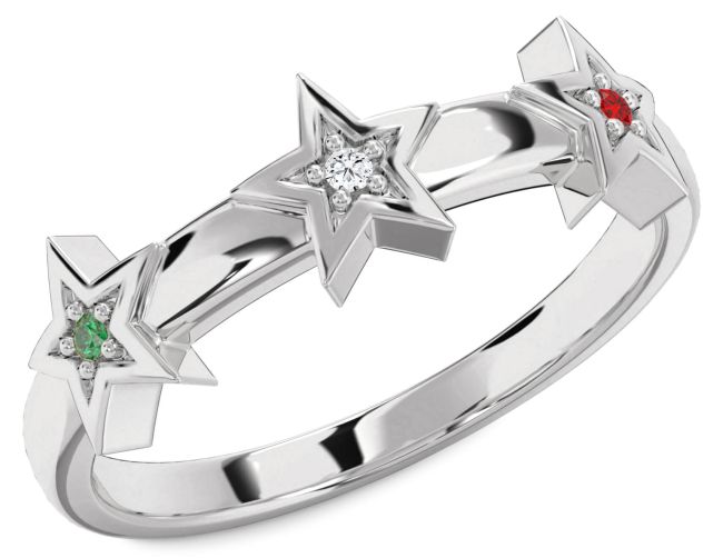 White Gold Star Ring