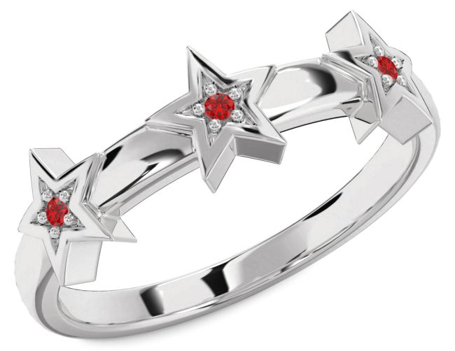 Ruby Platinum Star Ring