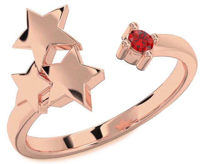 Ruby Rose Gold Star Ring