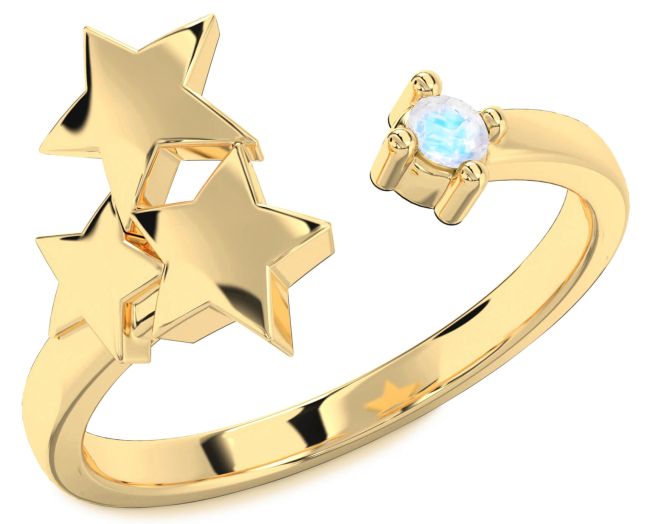 Moonstone Gold Star Ring