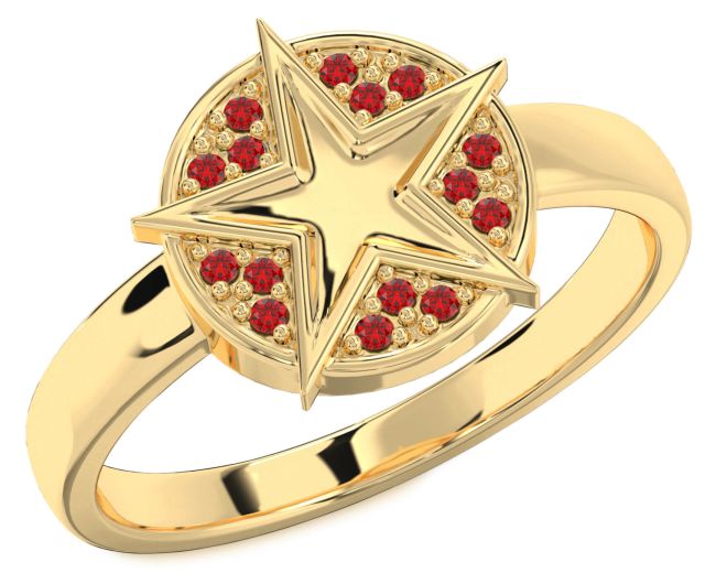 Ruby Gold Star Ring