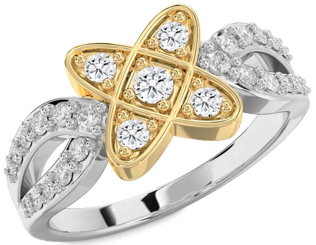 Diamond Platinum & Yellow Gold Knot Ring