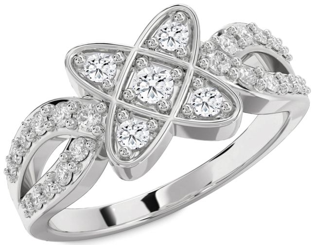 Lab Diamond Platinum Knot Ring