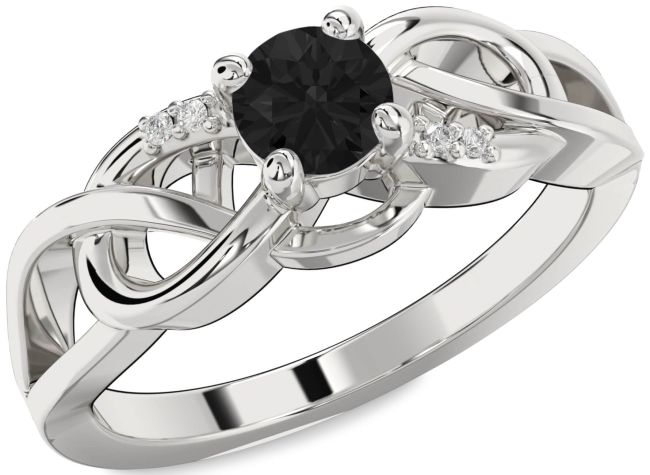 Black Diamond Platinum Infinity Knot Ring