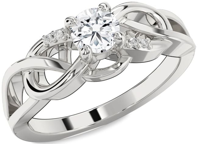 Moissanite Platinum Infinity Knot Ring