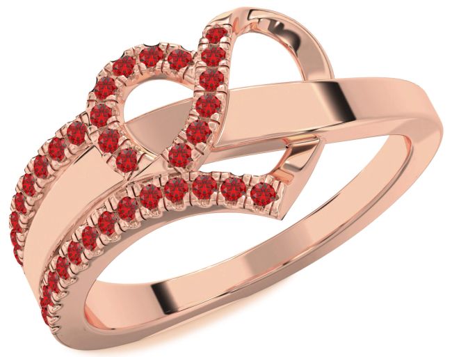 Ruby Rose Gold Heart Ring