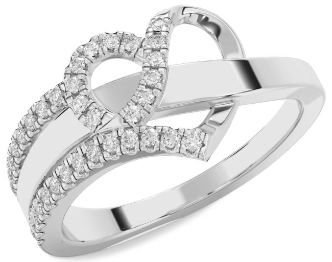 Diamond White Gold Heart Ring