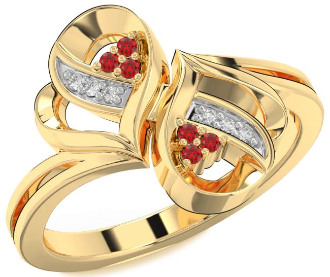 Diamond Ruby Gold Silver Infinity Round Ring