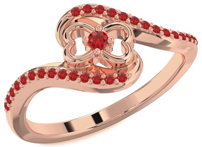Ruby Rose Gold Heart Ring