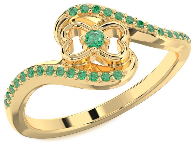 Emerald Gold Heart Ring