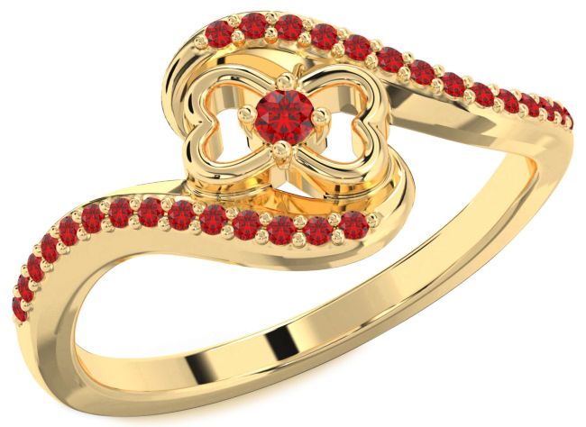 Ruby Gold Heart Ring