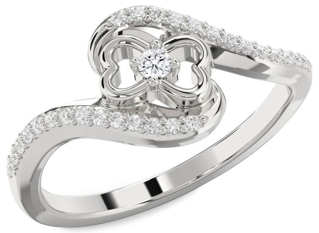 Diamond Platinum Heart Ring