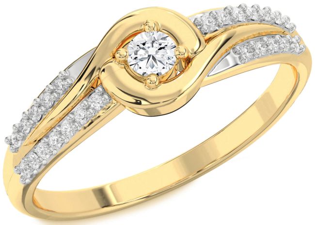 Diamond Gold Round Promise Ring