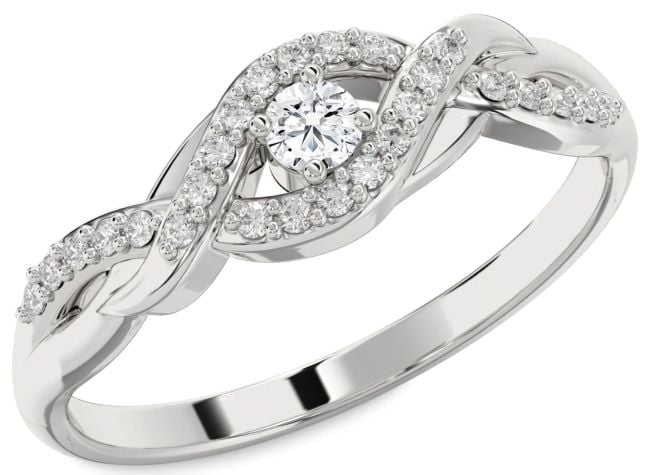 Diamond Platinum Infinity Round Promise Ring
