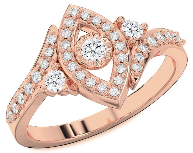 Diamond Rose Gold Evil Eye Ring
