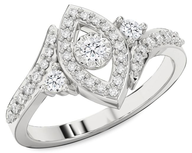 Diamond Silver Evil Eye Ring