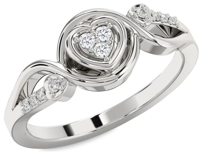 Diamond White Gold Heart Ring